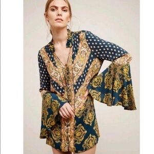 Free People Bohemian Patterned Blouse